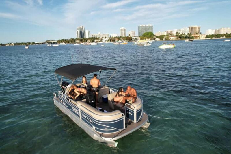 Miami: Private Pontoon Boat Rental on Hallandale - Swim Break at a Nearby Island