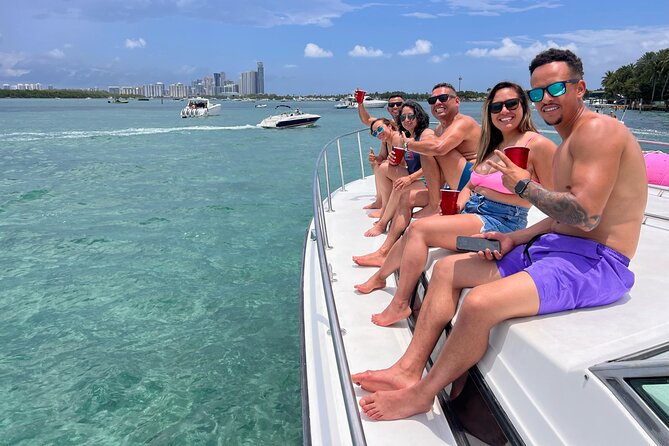 Miami Yacht Party Discover Secret Spots w/ Captain & Drinks - Marine Life and Shallow Water Stops for Swimming and Snorkeling