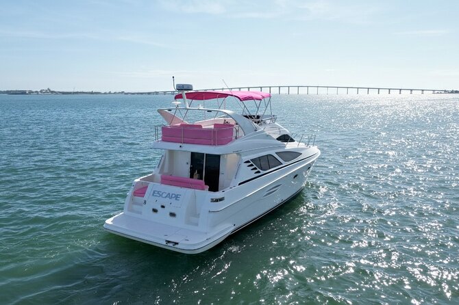 Miami Yacht Rental 50 ft | 2 Jet Ski | Private Boat | Pink Yacht - Included Amenities and Practical Details