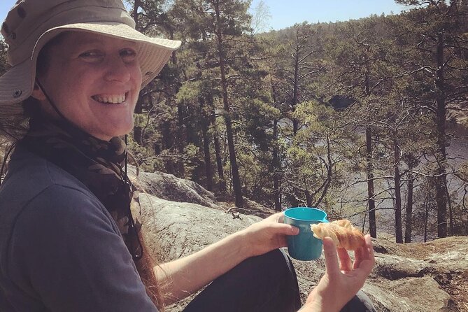 Midnight Sun and Campfire - National Park evening hike Stockholm - Enjoying a Campfire Meal with Swedish Fika