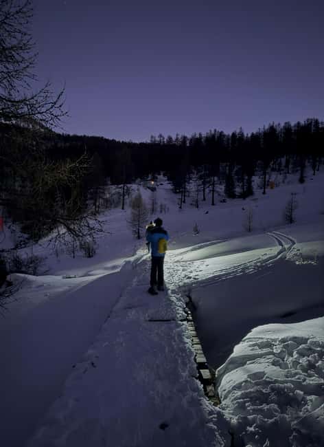 Milky Way: night snowshoe hike with a typical dinner in a mountain hut - Discover the Charm of Night Snowshoeing in the French Alps