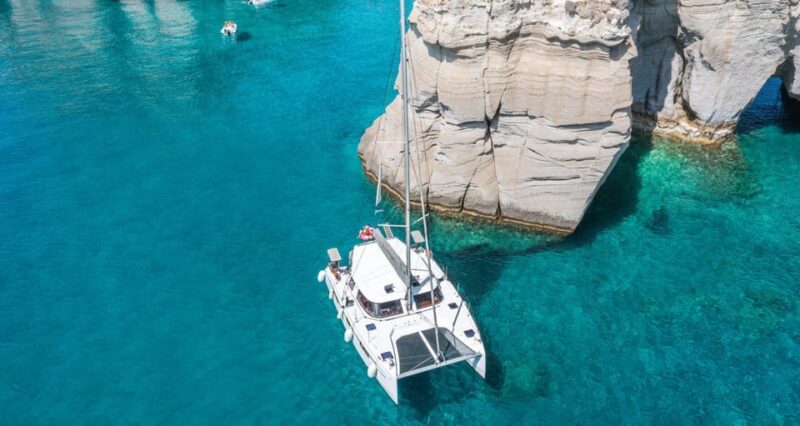 Milos: Kleftiko Morning Catamaran Cruise with Lunch & Drinks - Key Points