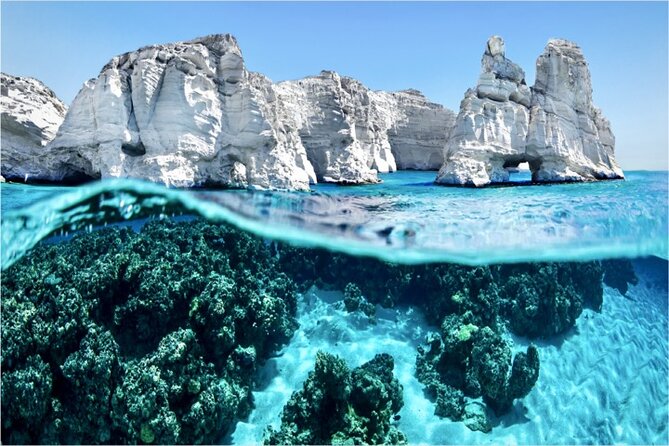 Milos: Luxury Private Cruise Kleftiko, Sarakiniko & Poliegos - Sarakiniko: The Moonlike Landscape of White Volcanic Rocks