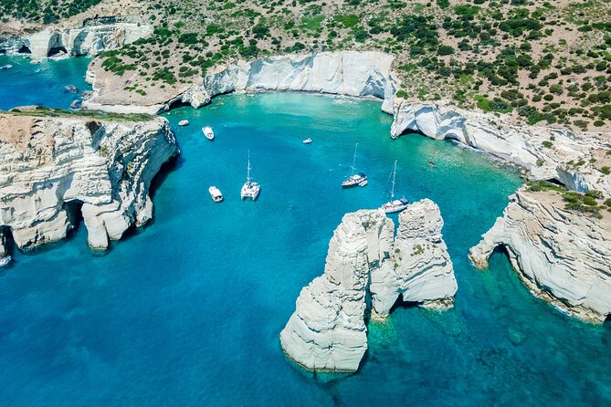 Milos & Poliegos Catamaran Cruise Homemade Full menu BBQ & Drinks - Explore Milos & Poliegos on a Full-Day Catamaran Cruise with Homemade BBQ and Drinks