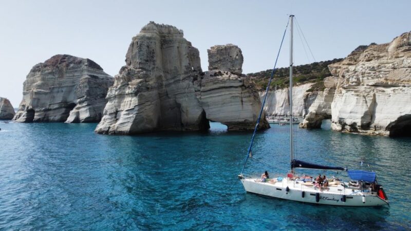 Milos : Private Full Day Cruise to Kleftiko With Lunch - Secluded Agathia Bay: First Swim Stop