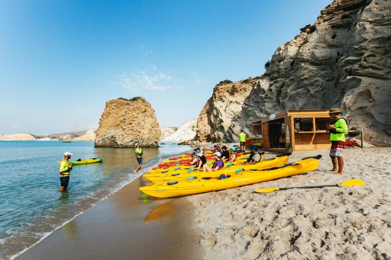 Milos: Tsigrado and Gerakas Beach Kayaking Tour - Equipment, Safety, and Included Amenities