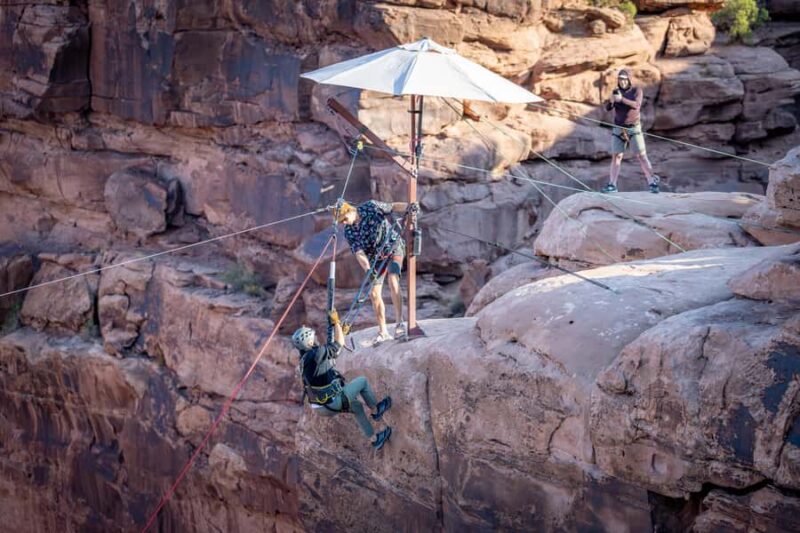 Moab: 400-Foot Rope Swing Experience - The Cliff: Standing on the Edge of a 500-Foot Drop
