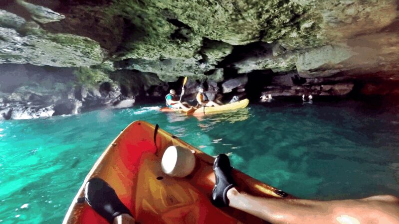 Mogán: Guided Kayak to Caves and Snorkeling Tour - Entering the Volcanic Sea Caves