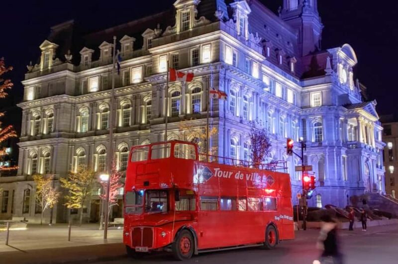Montreal: Double-Decker Guided Bus Tour at Night - Scenic Lighting and Key Montreal Districts