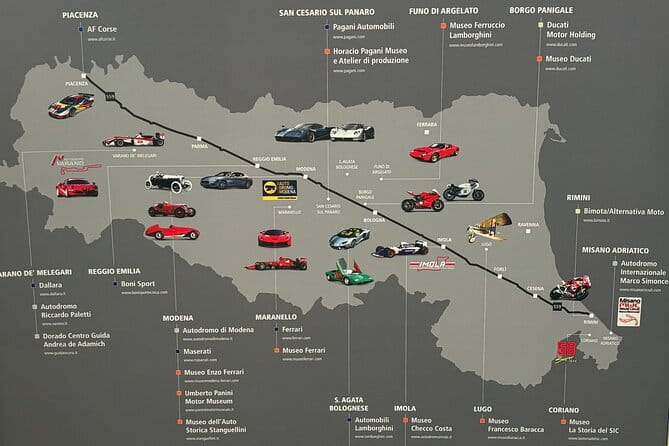 Motor Valley from Florence: Ducati,Lambo,Pagani&Ferrari+Food&Wine - Exciting Tour of Italy’s Automotive Heartland with Food and Wine