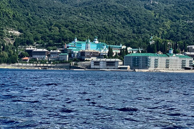 Mount Athos Sightseeing Luxury Cruise with Glassbottom - Sights of Mount Athos Monasteries from the Water