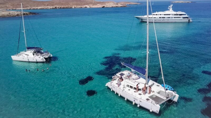 Mykonos: Catamaran Cruise with Lunch, Drinks and Transfer - Exploring Mykonos Windmills and Town Views on the Return