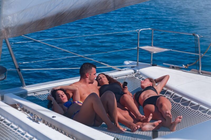 Mykonos: Private Catamaran Cruise w/ Food, Drinks & Transfer - The Experience on a Private Catamaran