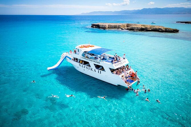 Nafsika II Half Day Cruise Swimming to blue lagoon water slide - The Route along Cyprus’s Coastline