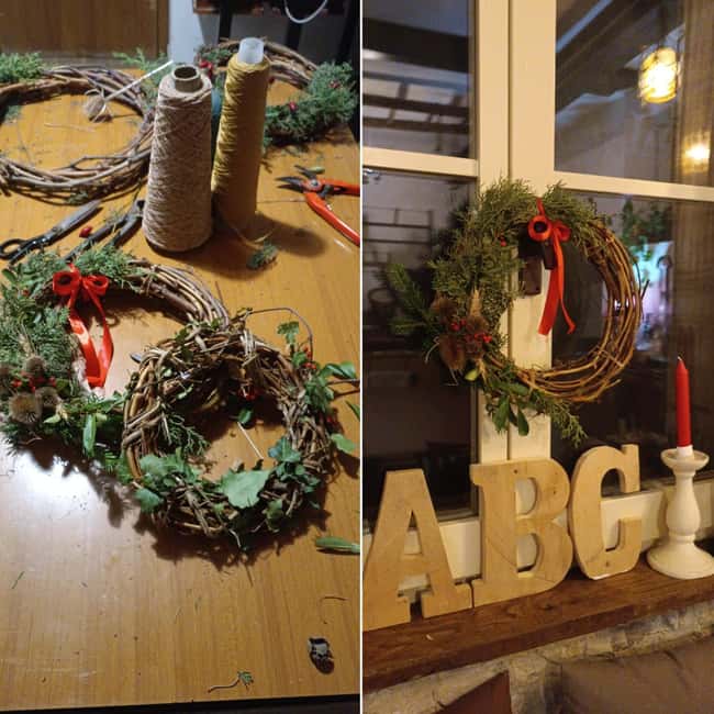 Natural garland creation workshop with forest materials, in Todi - Step-by-Step Garland Making with Nancy