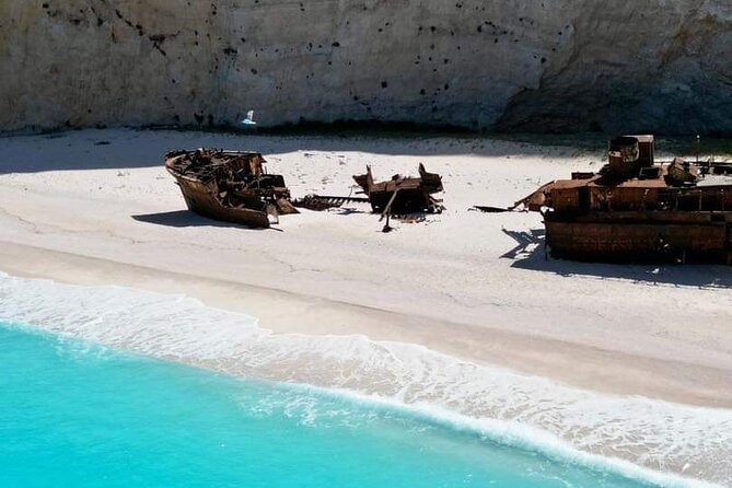 Navagio Bay White Beach West Coast Porto Vromi Anafonitria - Passing Sfogio Beach and Dolphin Rock