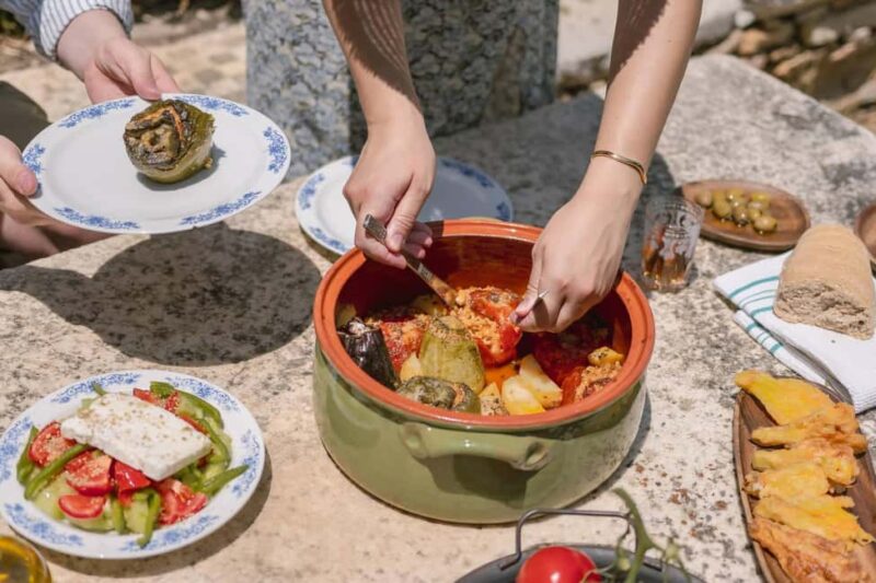 Naxos: Family Farm-table Cooking, Kouros Tour & Live Music - Savoring the Homemade Lunch with Local Wine