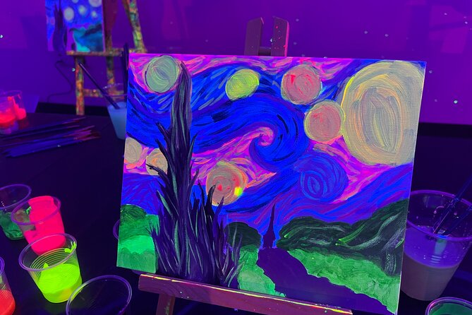 NEON Starry Night Sip and Paint Experience - Accessibility and Weather Considerations