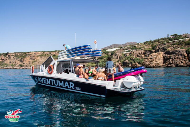 Nerja: Maro Waterfall Boat Trip with Paddleboarding & Drink - Swimming and Snorkeling in the Crystal Waters