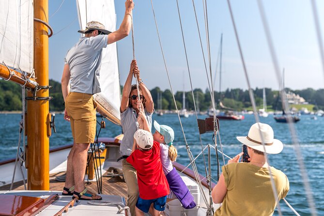 Newport Afternoon Sightseeing Sail on Classic Sailboat - Passing Under the Newport Bridge: New England’s Largest Suspension Bridge