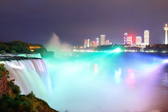 Niagara Falls USA Night, Lights & Dinner - Closer Look at Horseshoe Falls from Terrapin Point