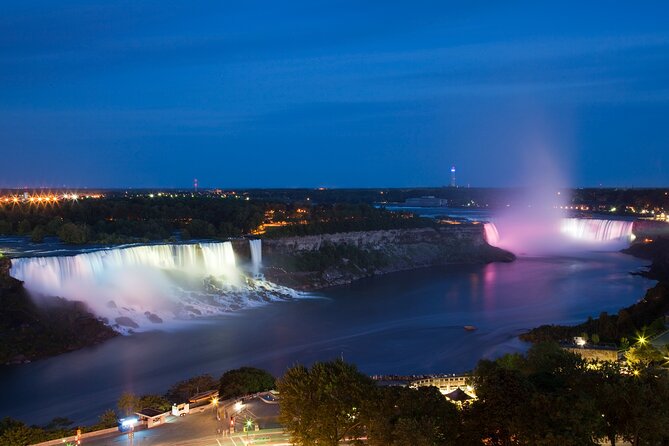 Niagara Falls USA Night, Lights & Dinner - Luna Island Walk to Bridal Veil and American Falls