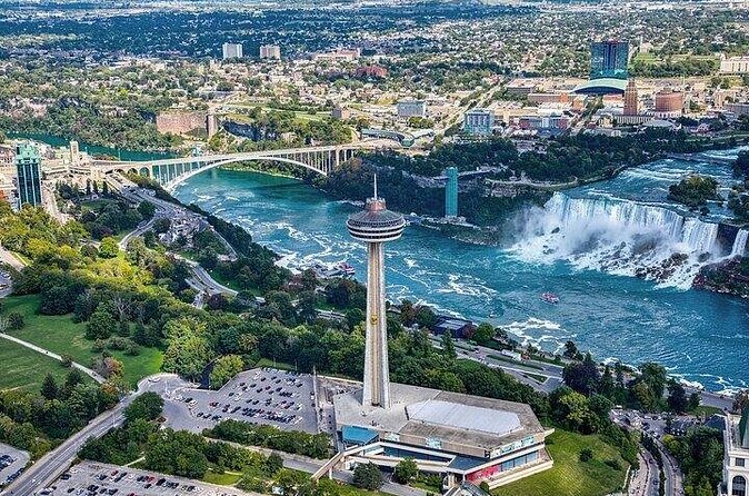 Niagara Flying Theatre Ride Skylon Tower Guided Tour Canada - Scenic Photo Stops at the Whirlpool Aero Car and Floral Clock