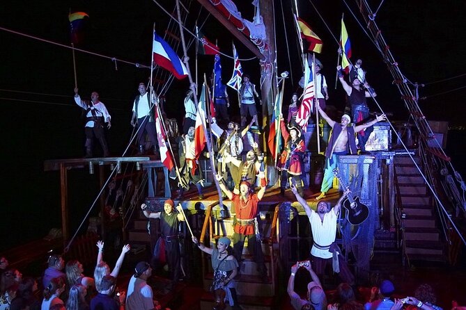 Night Cruise at Puerto Vallarta, Pirate Show & Dinner! - Fireworks and Pirate Party Atmosphere