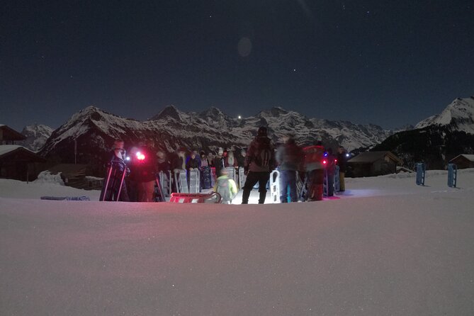 Night Sledding from Interlaken - Navigating Unlit, Snowy Trails in the Swiss Alps