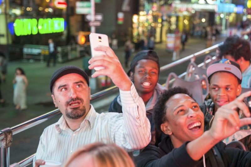 NYC: Sightseeing Night Tour by Open-Top Bus with Live Guide - Experience New York City by Night on an Open-Top Double-Decker Bus