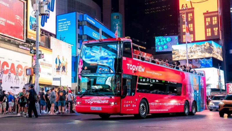 NYC: Skyline Night Tour on Double-Decker Bus - Key Points