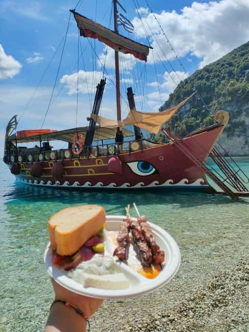 Nydri: Sailing Through History. Daily Cruise with Beach BBQ - Leaving the Port of Nydri on a Classic Replica Greek Warship