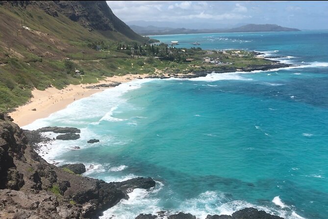 Oahu Guided Circle Island Tour, Swim w/ Turtles, Dole, Blowhole - Authentic Local Food at Fumi’s Kahuku Shrimp and Tropical Fruit Stalls