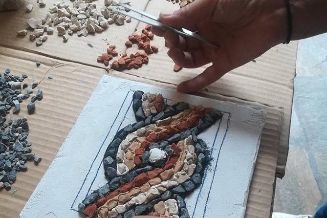 One day mosaic workshops in the Southern Peloponnese - Starting Point at the Mosaic Art Greece Garden Entrance