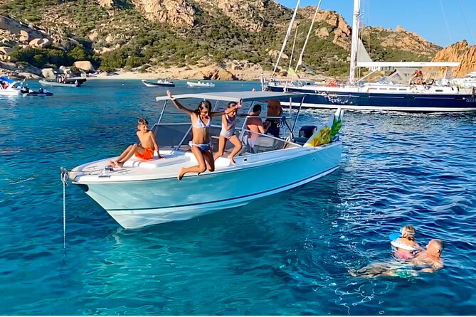 One Day Private Excursion to the La Maddalena Archipelago - Viewing the Pink Beach from the Boat