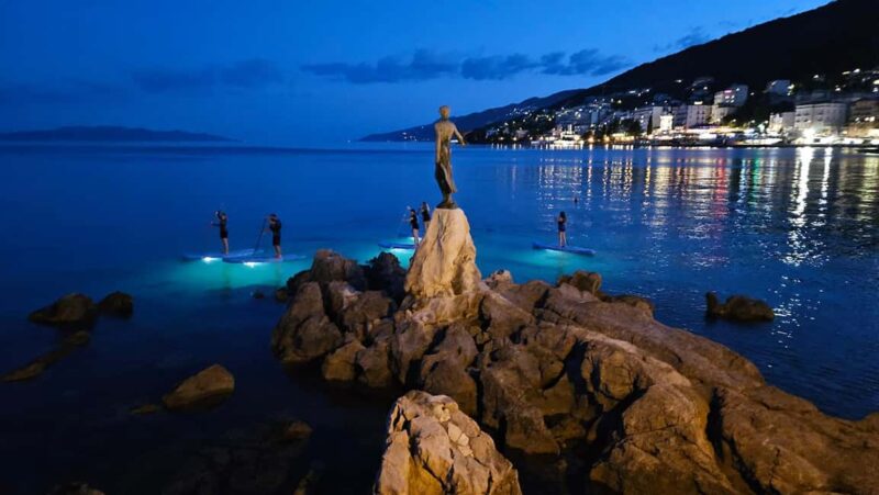 Opatija: Guided SUP Paddleboarding Adventure at Night - Starting at Slatina Beach for Clear Instructions and Safety Setup