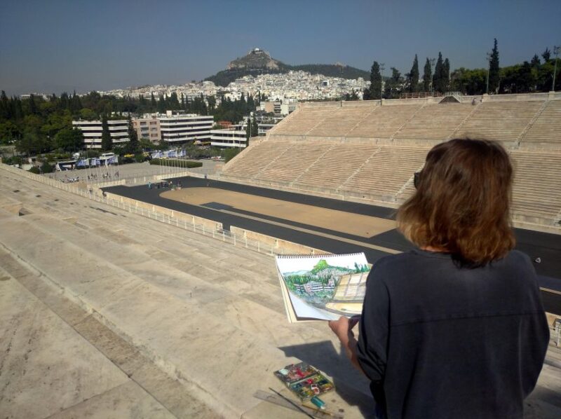 Outdoor drawing class in the old center of Athens - Key Points