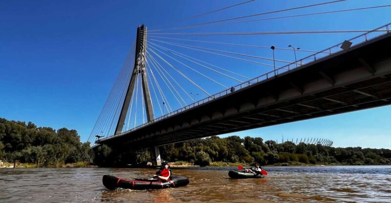 Packrafting kayaking guided tour Vistula river Warsaw Poland - Learning Paddling Techniques and Water Safety for Beginners