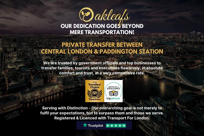 Paddington Station  Chauffeur/ Taxi - To & From Central London - What Sets This Transfer Apart from Others