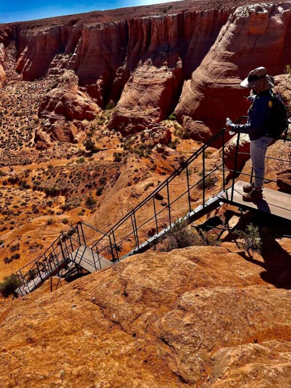 Page: Guided Deer Slot Canyon Tour - Descending the 135-Foot Stairway Into the Canyons