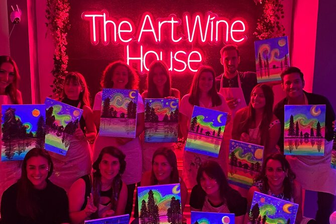 Paint a neon fluorescent picture while drinking unlimited wine - Flexibility and Cancellation Policy
