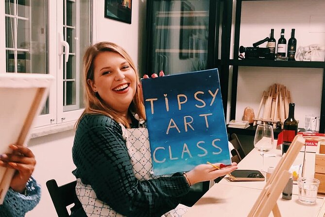 Paint and Free Flowing Wine Art Class in Rome - Key Points