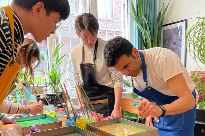 Paint on Water - Authentic Turkish Art Experience at Local Home - Authentic Turkish Paper Marbling in an Istanbul Home for $58