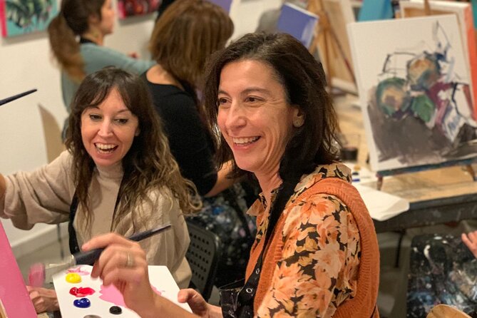 Paint & Wine Workshop in an Art Studio in Barcelona - Creating Art with Guided Instruction in a Friendly Studio