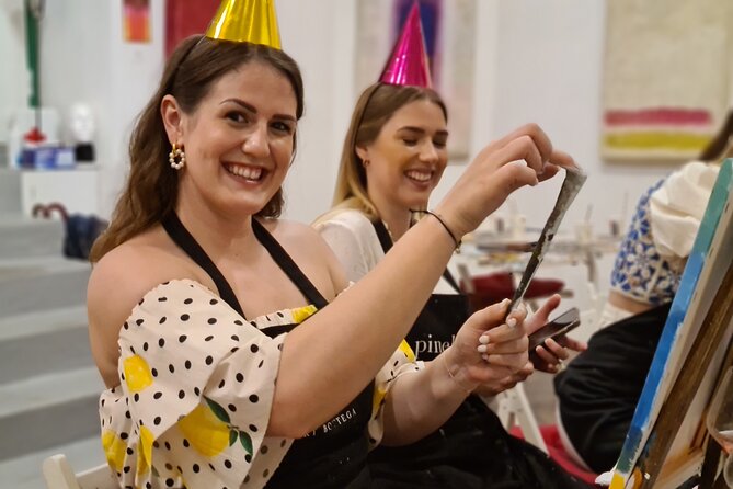 Painting party at Art Bottega - Paint & Wine Studio in Zagreb - What the Painting Experience Looks Like