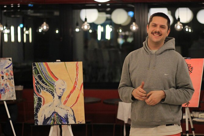 Painting uncorked art and enjoying wine in Frankfurt am Main - The Art Supplies and Creative Guidance