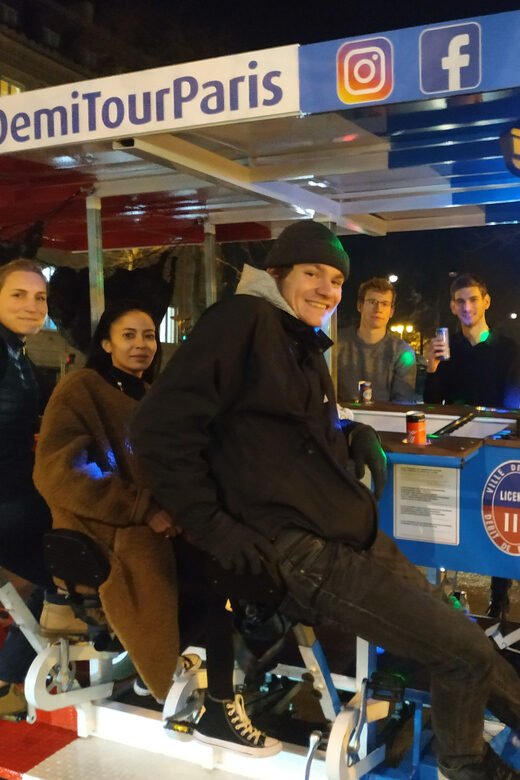 Paris: Beer Bike Bar With Drinks Included - Exploring the Route: Trocadéro, Arc de Triomphe, and Beyond