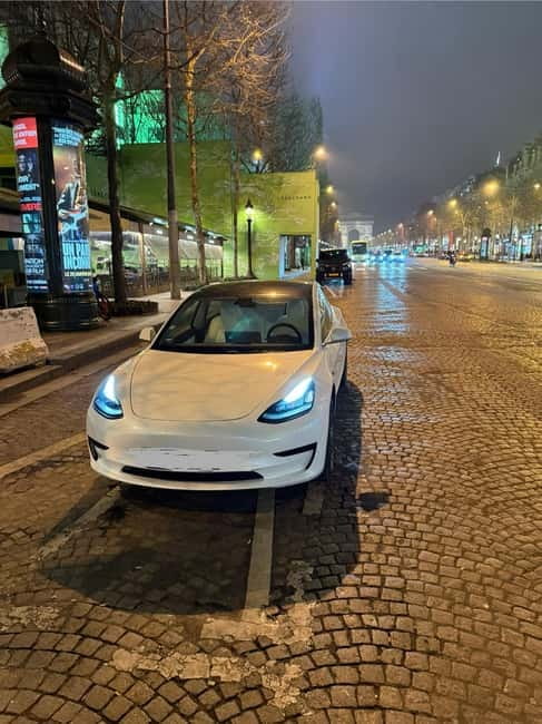 Paris: City Highlights Night Tour in a Tesla - A Sweet Touch with French Macarons from La Durée