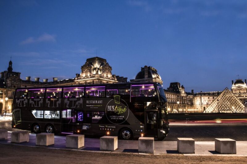 Paris: Cultural Night Bus Tour with Dinner On Board - Key Points