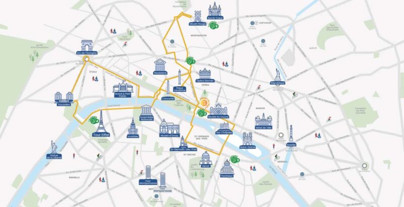 Paris: Tootbus Panoramic by Night Bus Tour with Audioguide - The Itinerary: Seeing Paris’s Nighttime Highlights